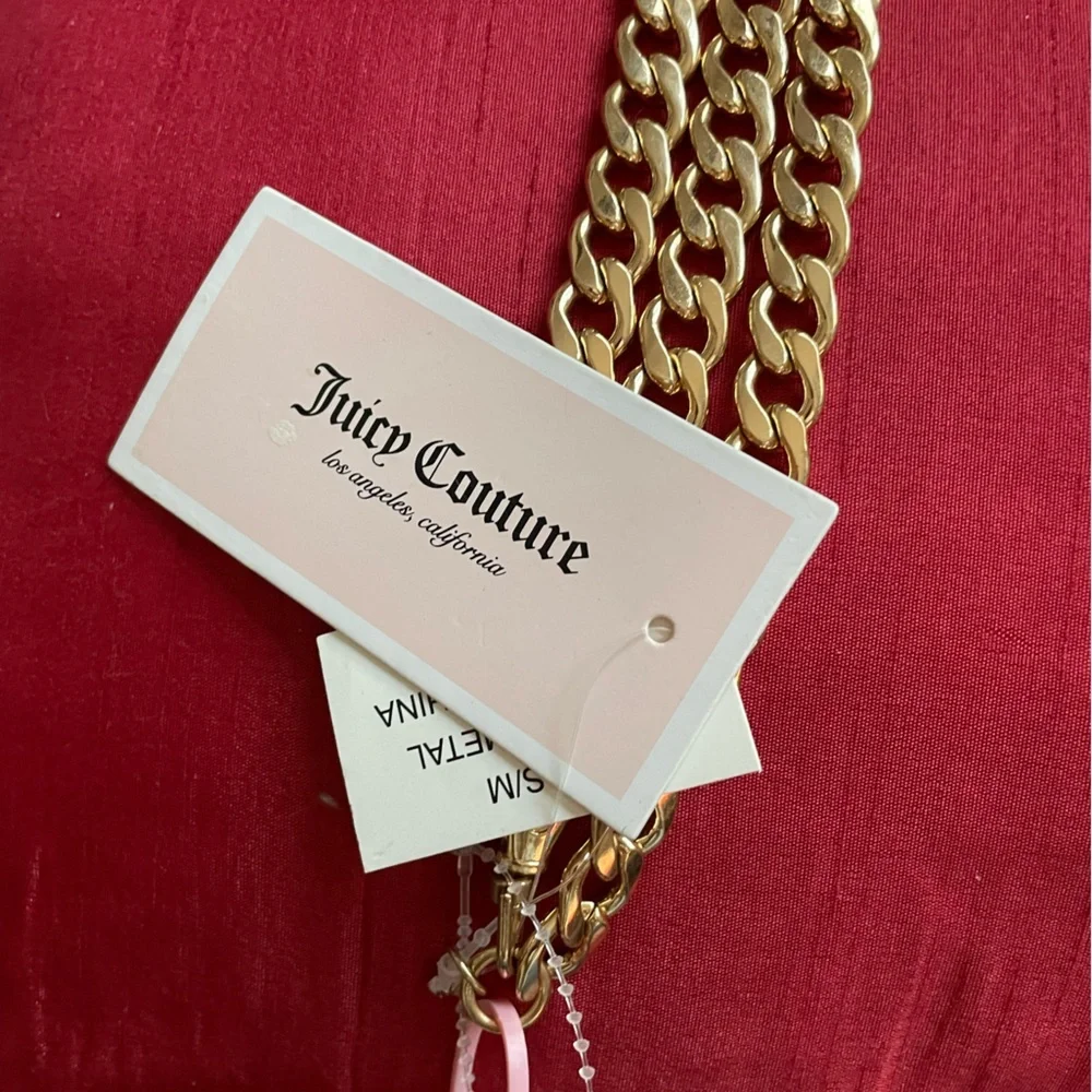 Juicy couture Double golden Chain Waist Hippie style belt Rhinestones NEW w Tags